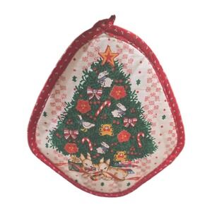 New VTG 90 Christmas hot pot holder Kitschy kitchen decor Reversible Cottagecore